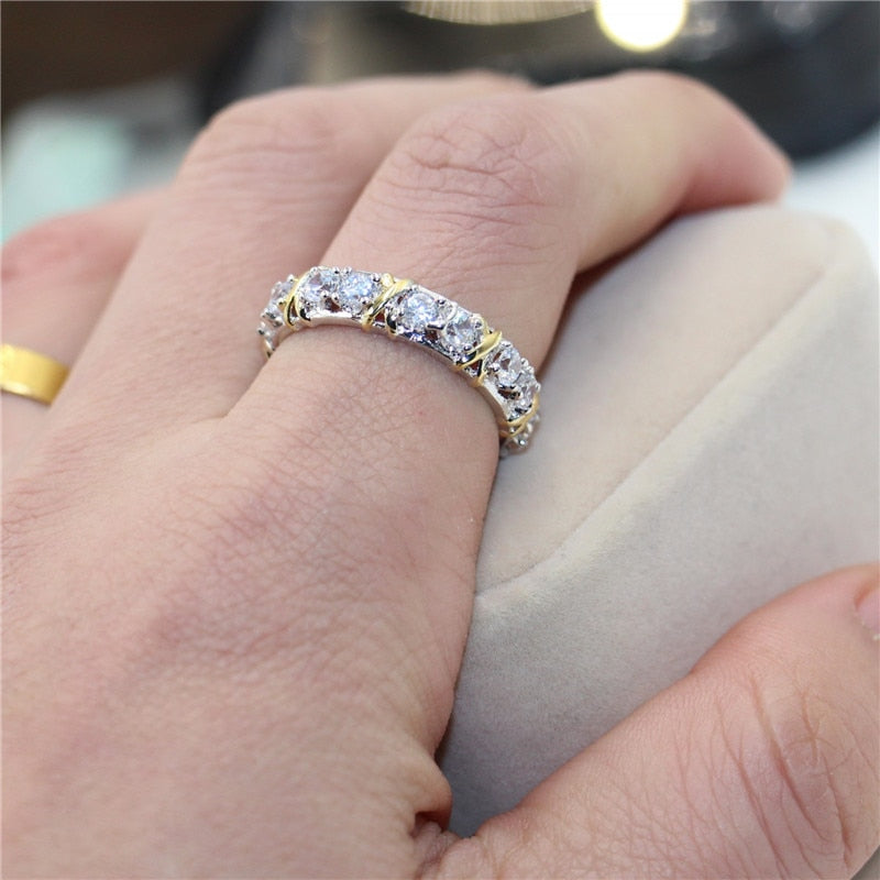 💯 ¡SOLO NUEVO!❗💍Anillo detalles dorados circonita💍