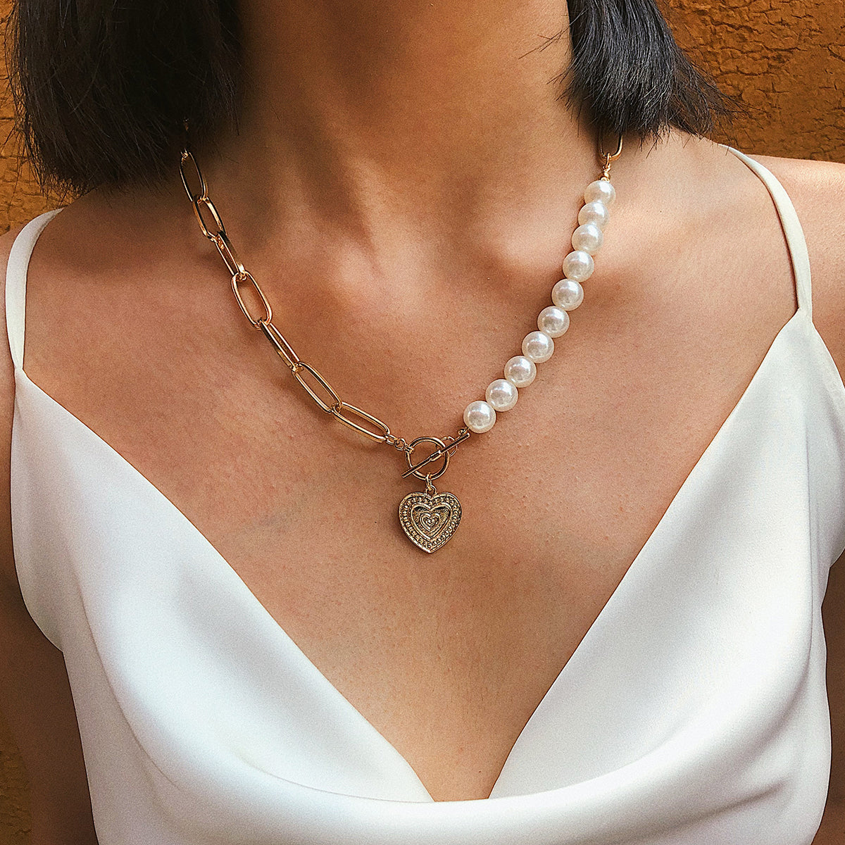 💖💌 Collar de perlas del amor del corazón 💎👑