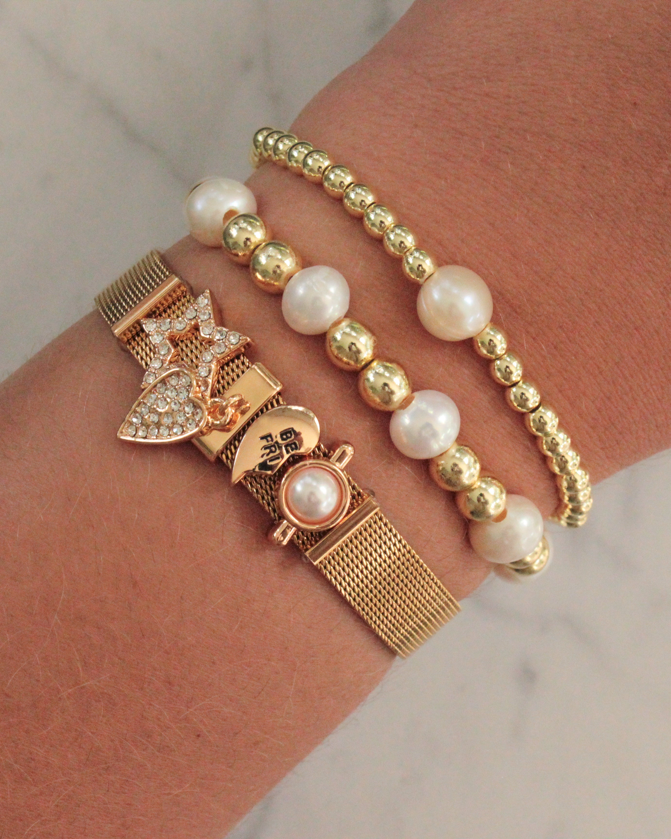 💯 ¡SOLO NUEVO!❗🌟Pulsera de Malla de Oro Dije Mejores Amigas 🌟