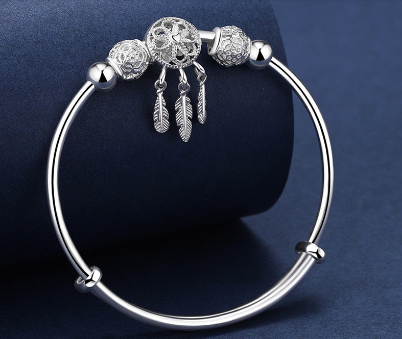 💯 ¡SOLO NUEVO!❗🌙 Brazalete de Atrapasueños de Plata 🌙